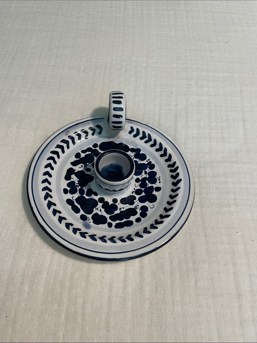 Raffaello Deruta hand-painted candle holder Chamberstick Candle Holder